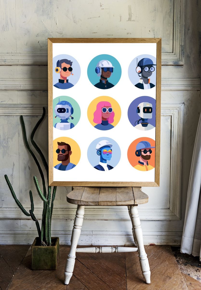 Coastal VW Camper Illustration Poster. room preview