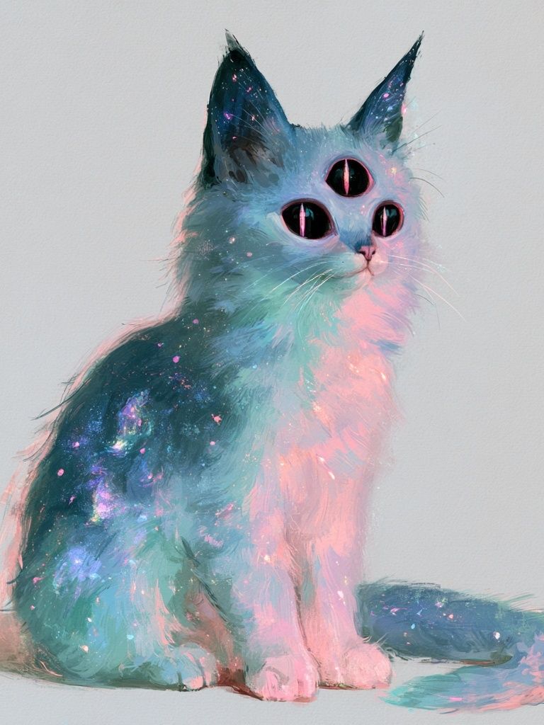 Cosmic Cat Illustration Poster. poster detail
