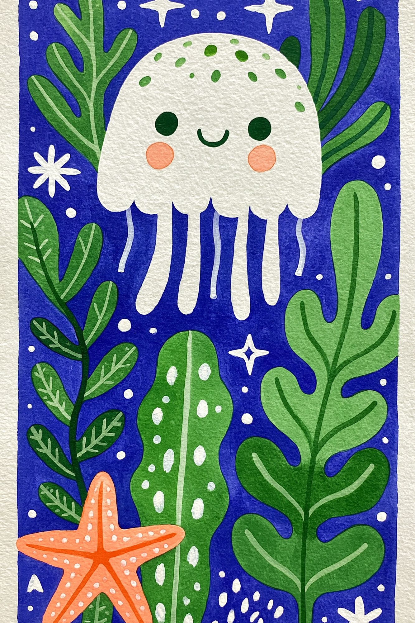 Cute Jellyfish Botanical Print. poster — illustration art