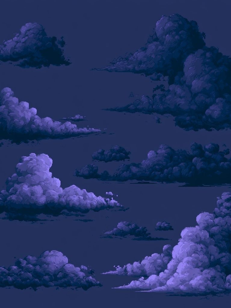 Purple Cloudscape Illustration Poster. poster detail