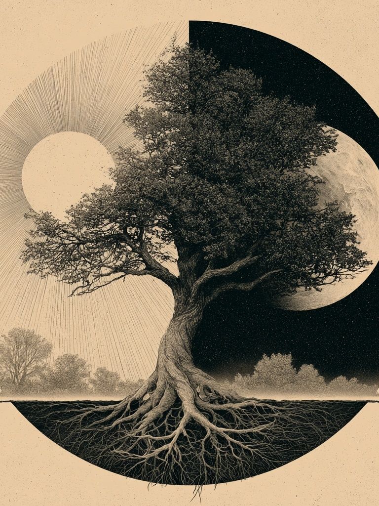 Yin Yang Tree of Life Print. poster detail