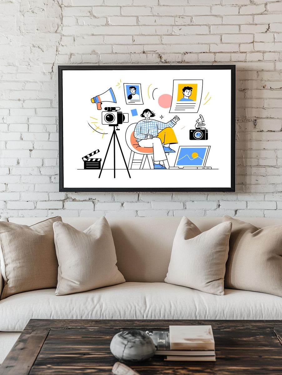 Creative Studio Illustration Poster. — room view 1