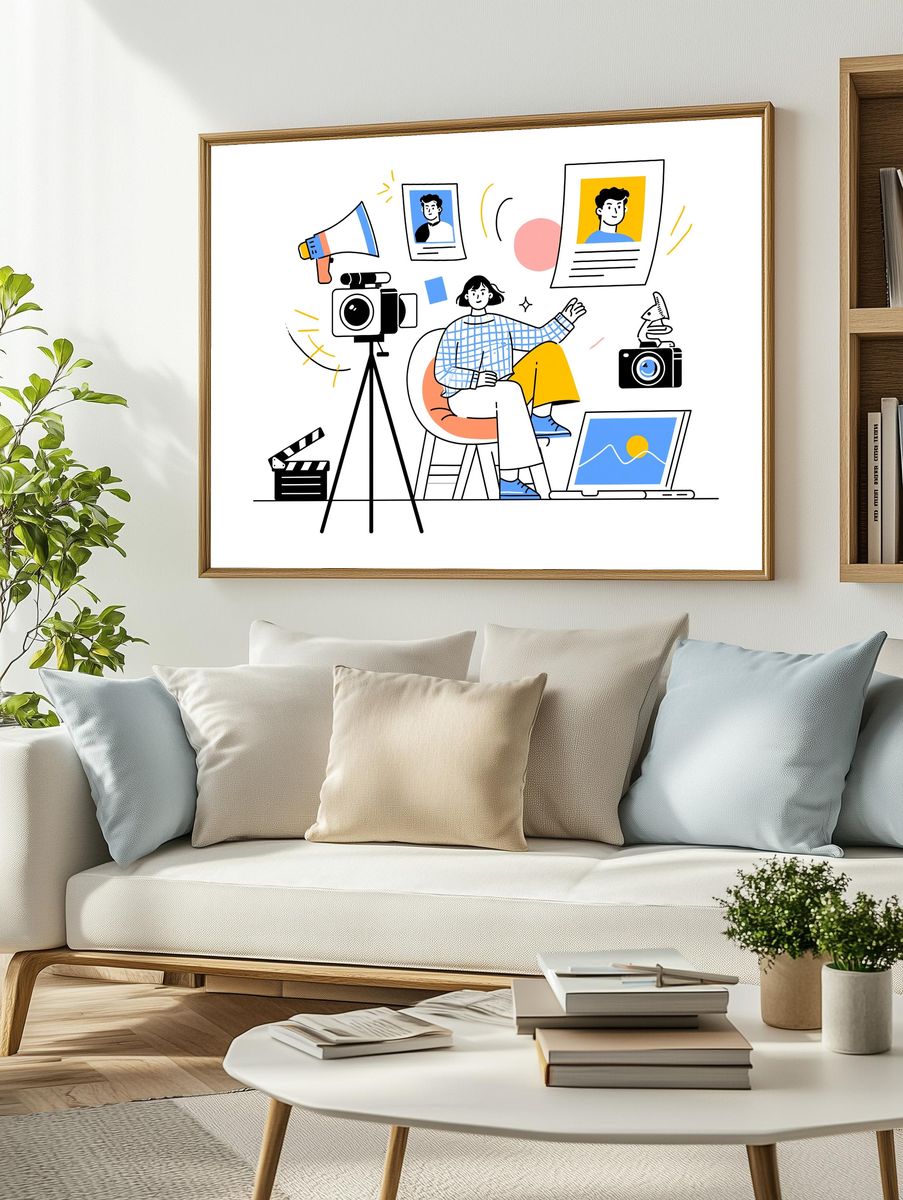 Creative Studio Illustration Poster. — room view 2