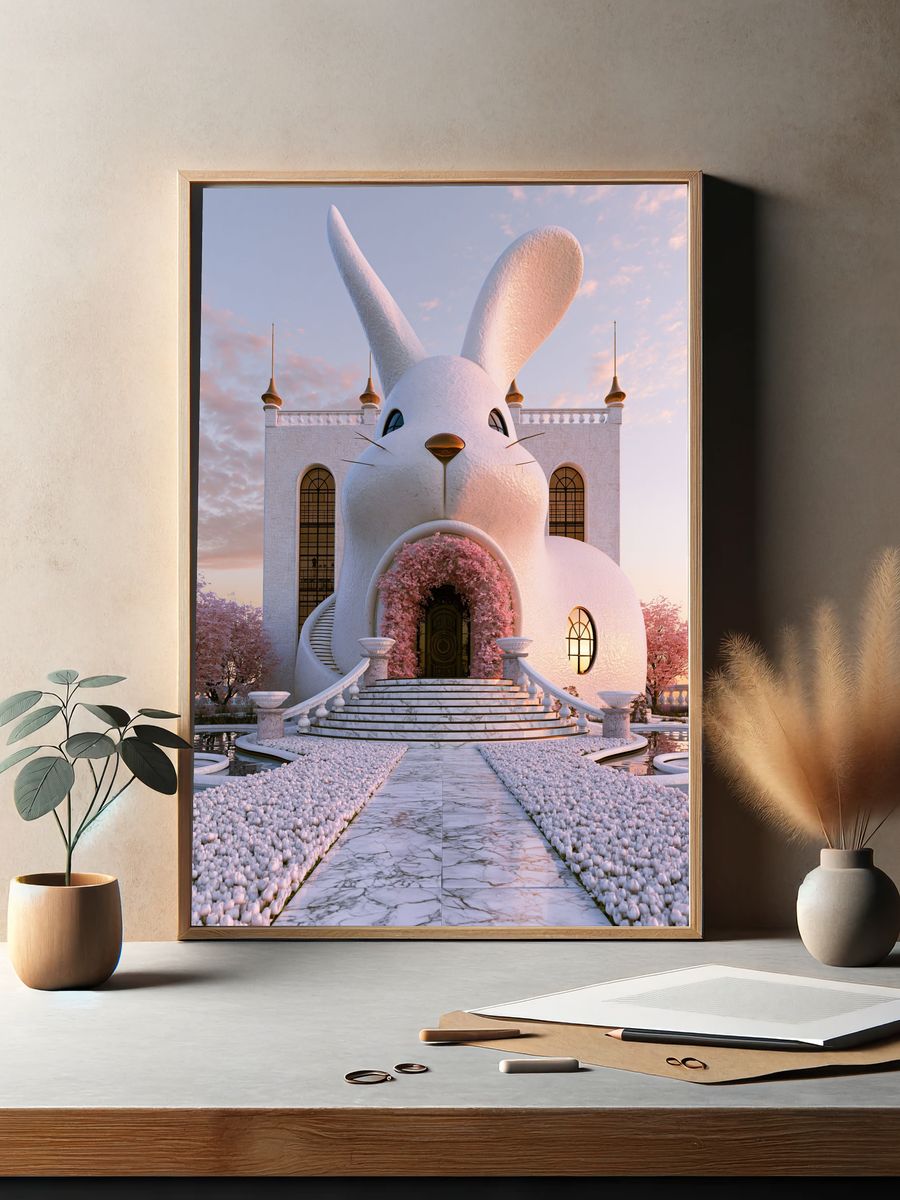 Rabbit Mansion Digital Art Poster. — room view 2