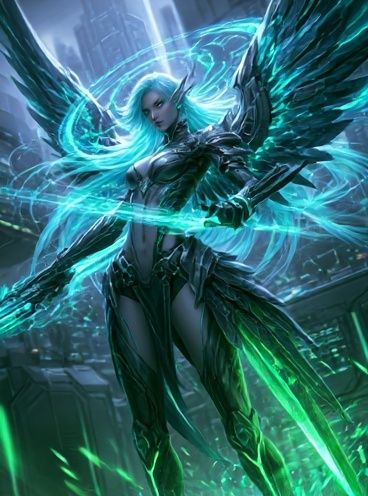 Cyber Angel Digital Art Poster. poster detail