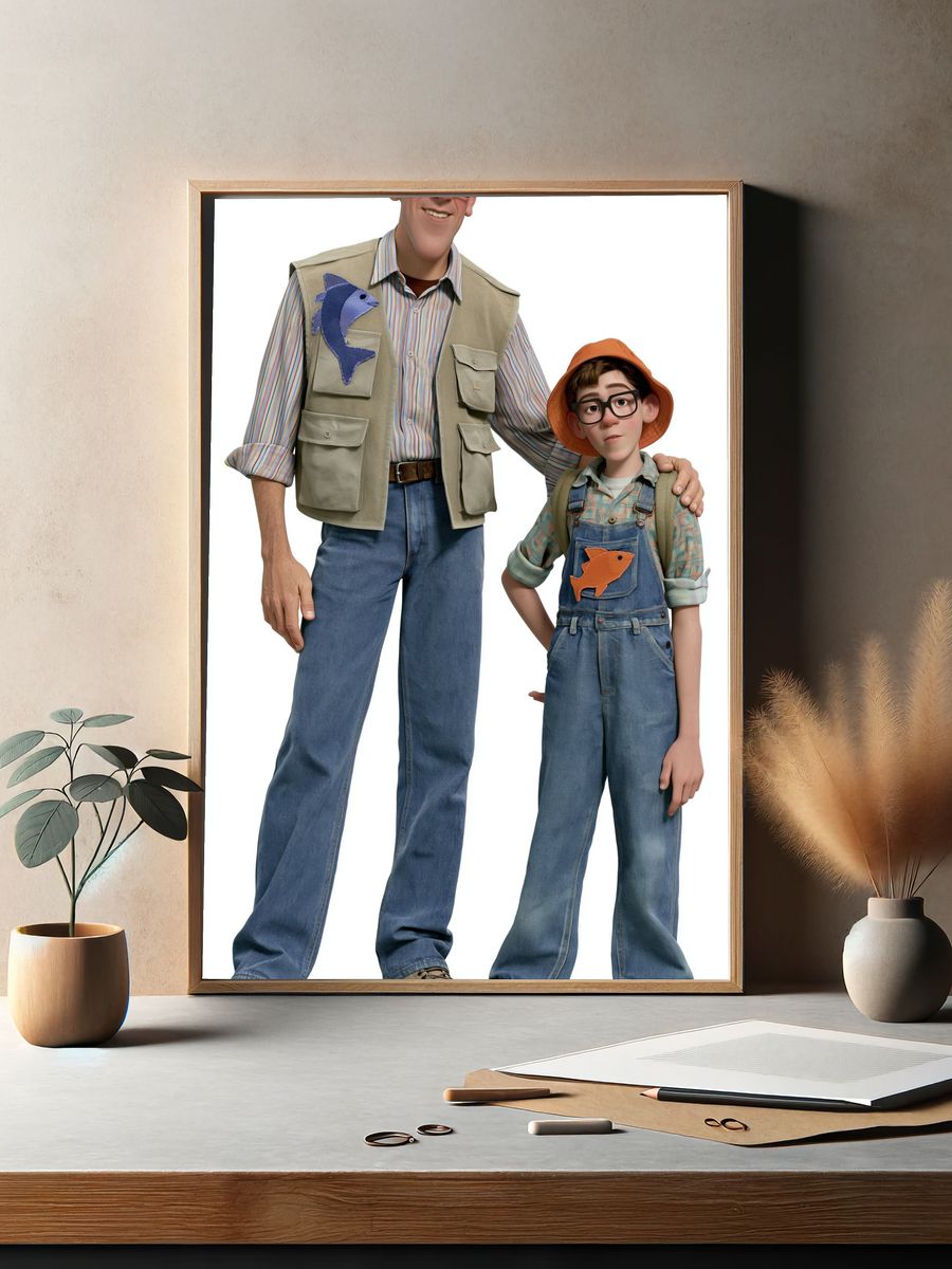 Father and Son Fishing Adventure Print. — room view 2