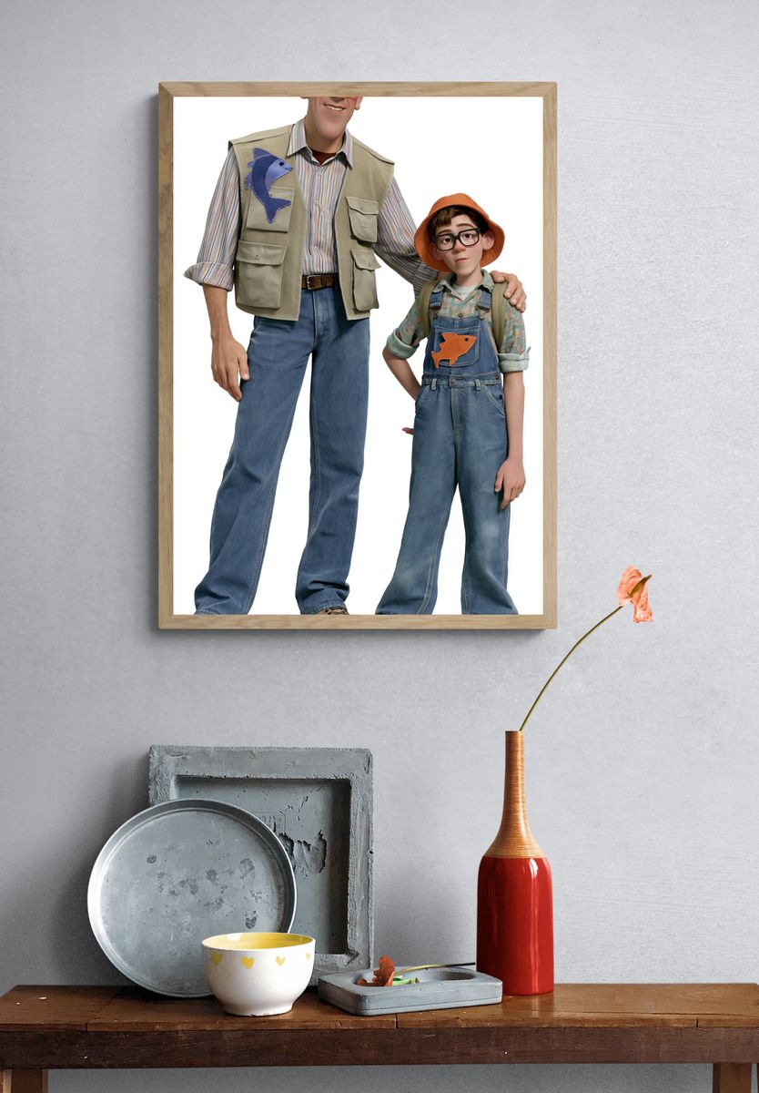 Father and Son Fishing Adventure Print. — room view 3