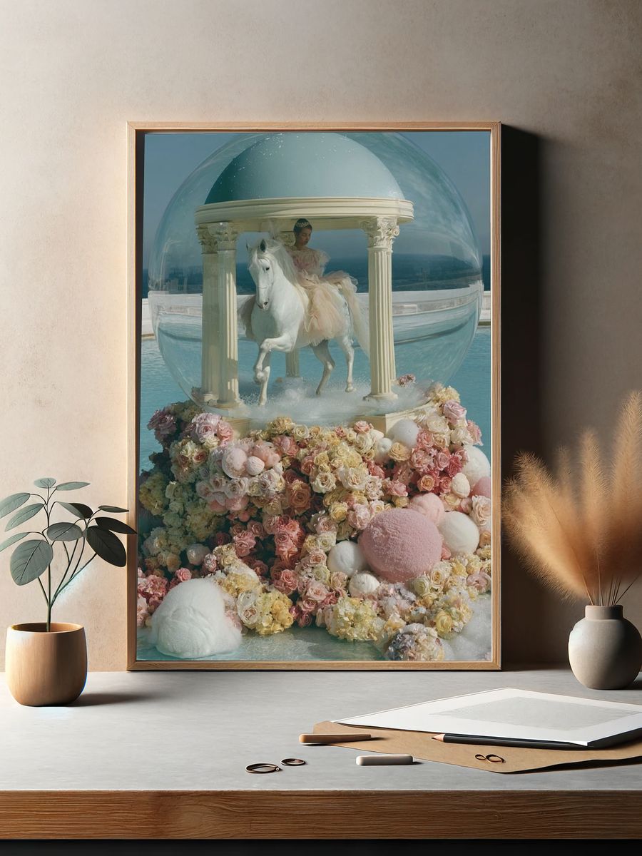 Dreamlike Horse Dome Illustration Poster. — room view 2