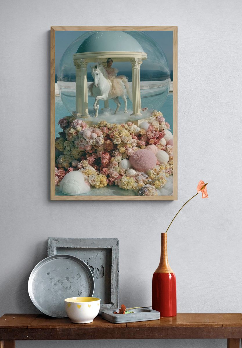 Dreamlike Horse Dome Illustration Poster. — room view 3