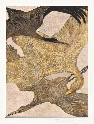 Drie vliegende vogels (1878–1905) print.