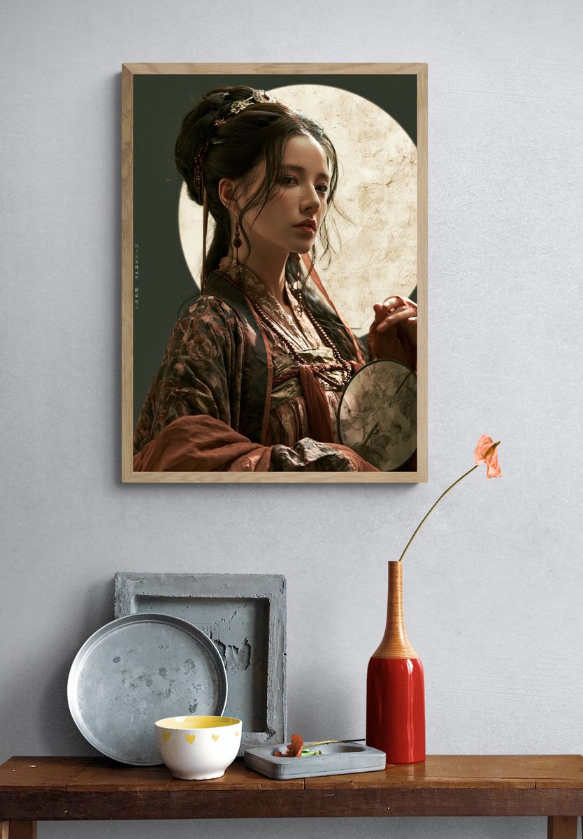 Elegant Geisha Portrait Print. — room view 3