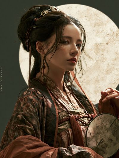 Elegant Geisha Portrait Print.