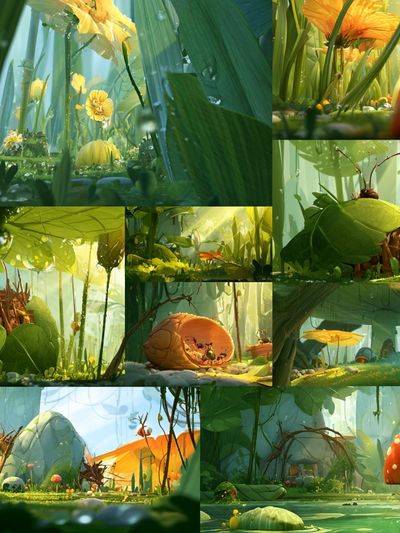 Whimsical Mushroom Forest Illustration Poster.