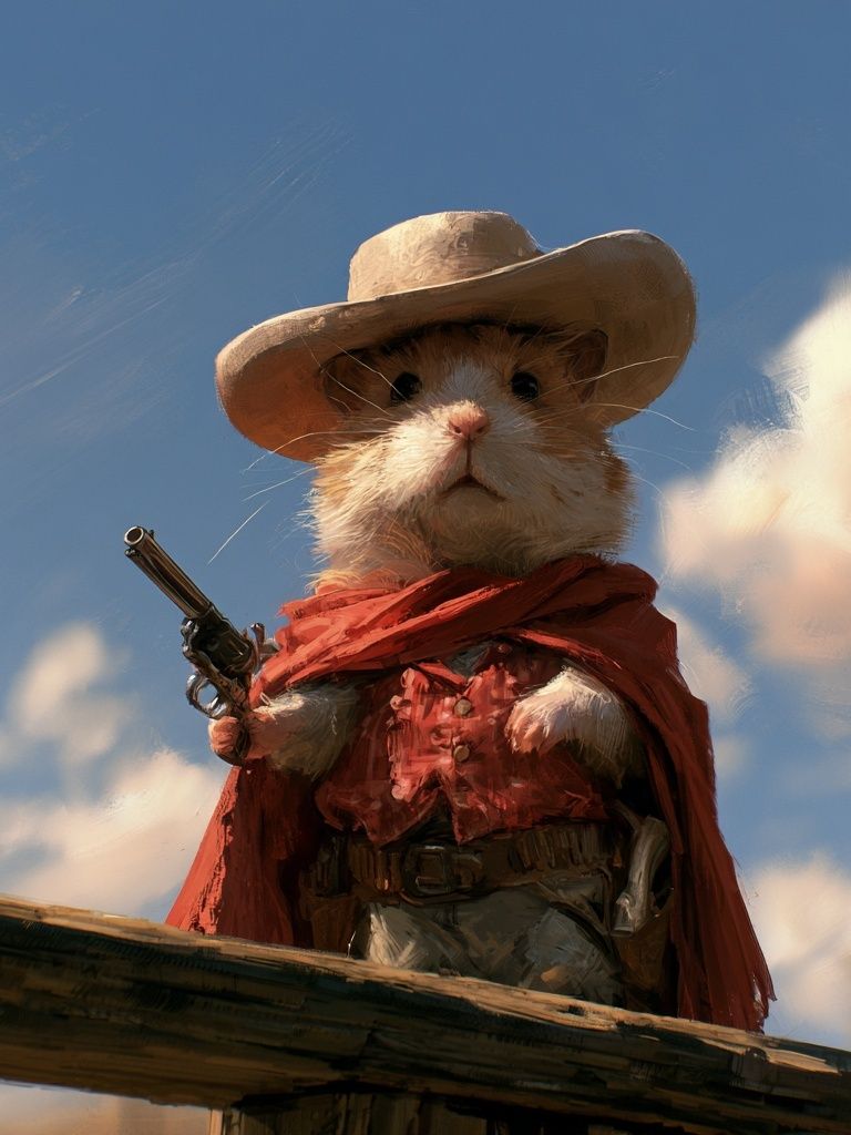 Cowboy Hamster Digital Art Poster. poster — illustration art