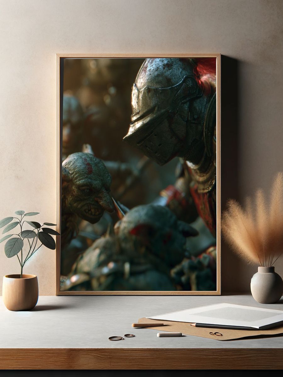 Goblin Battle Scene Illustration Poster. — room view 2