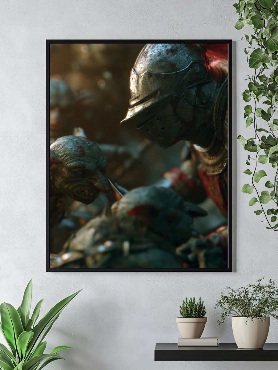 Goblin Battle Scene Illustration Poster. — room view 4