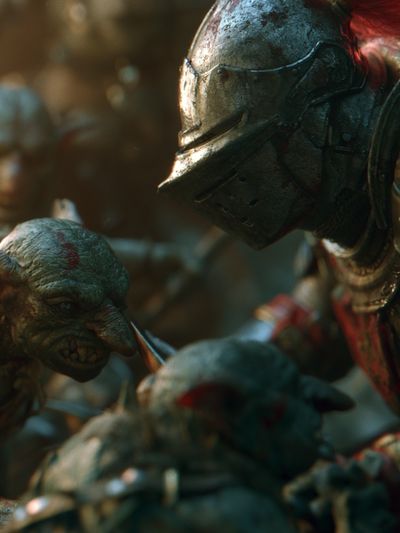 Goblin Battle Scene Illustration Poster.