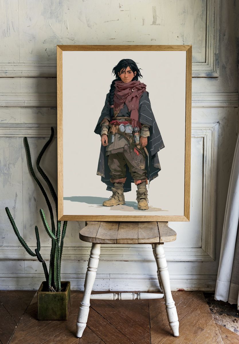 Fantasy Warrior Character Illustration Poster. room preview