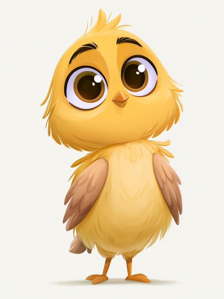 Cute Chick Cartoon Print. poster — illustration art