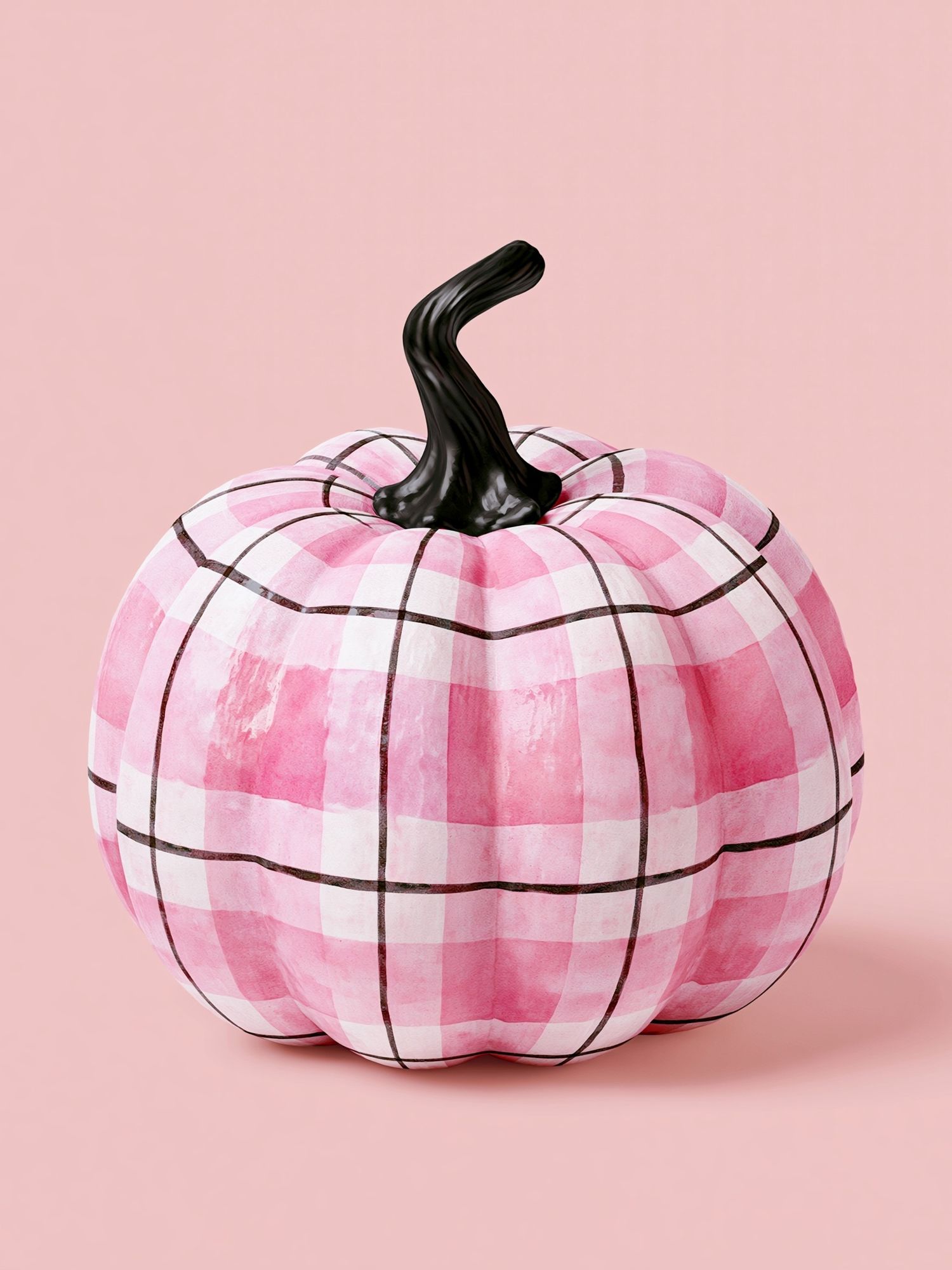 Pink Plaid Pumpkin Illustration Poster. poster — illustration art