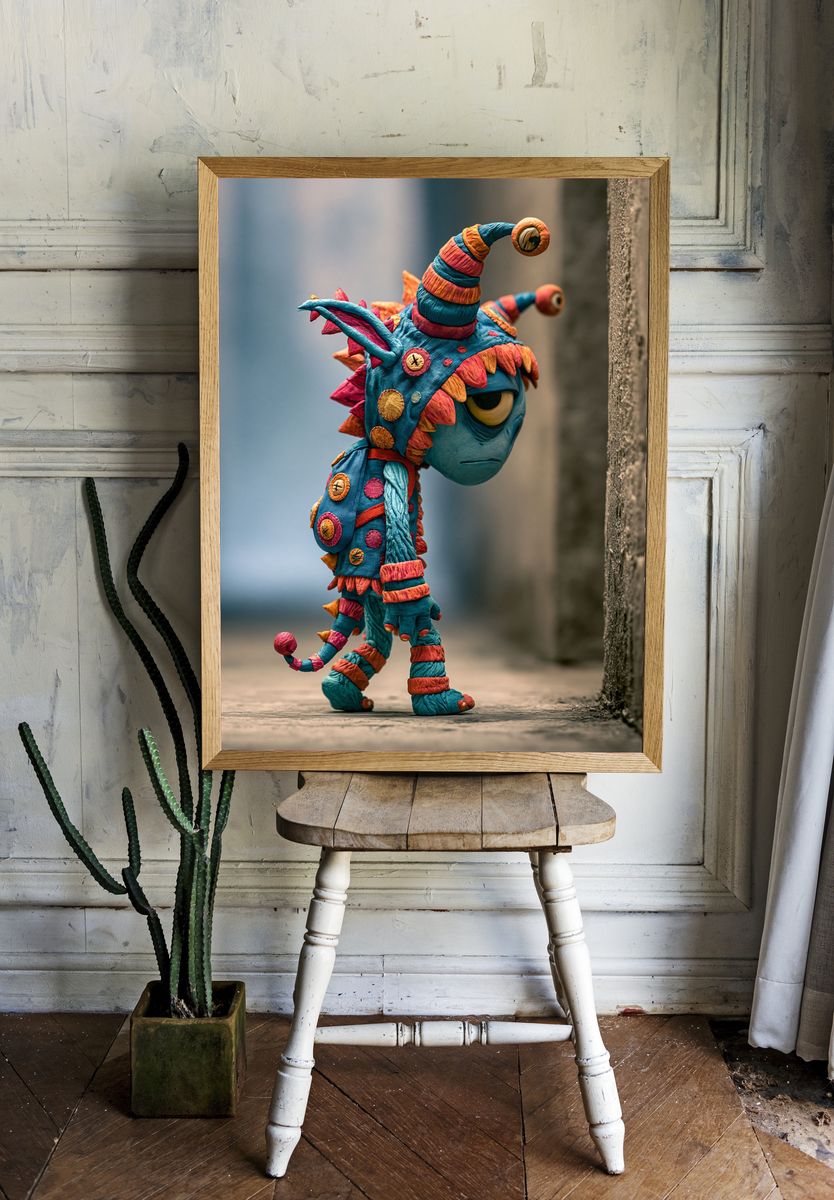 Whimsical Monster Character Poster. room preview
