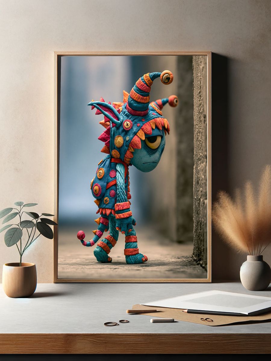 Whimsical Monster Character Poster. — room view 2