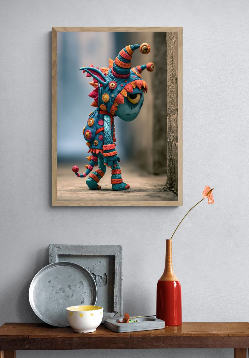 Whimsical Monster Character Poster. — room view 3
