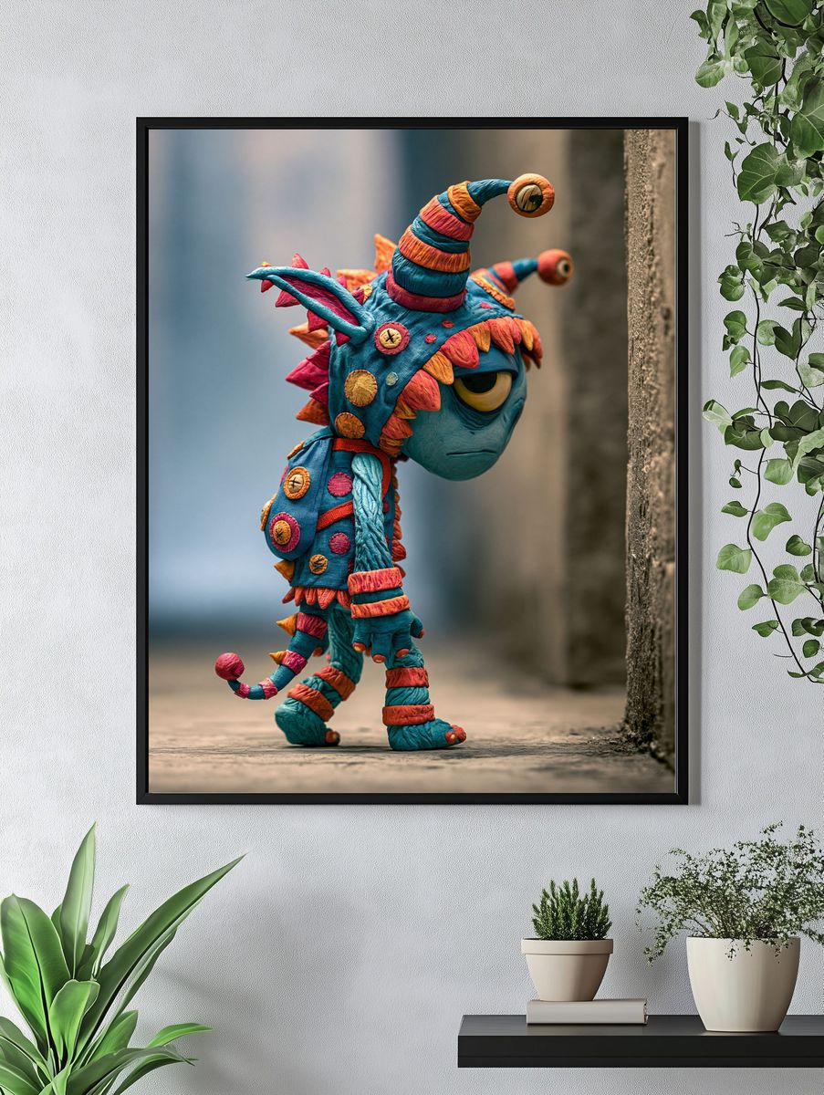 Whimsical Monster Character Poster. — room view 4