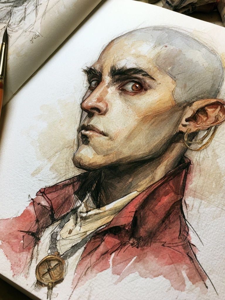 Watercolor Portrait Poster. poster detail