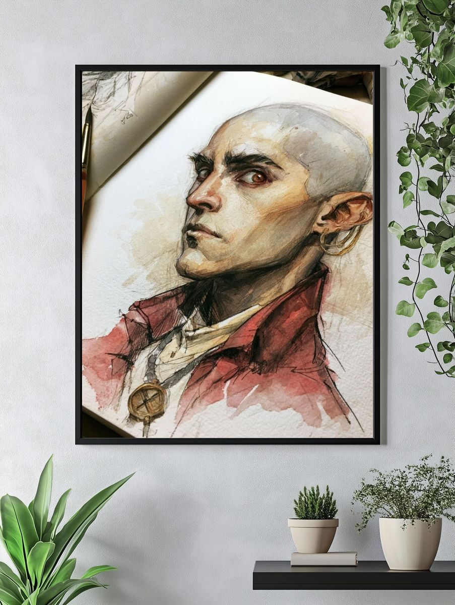 Watercolor Portrait Poster. — room view 4