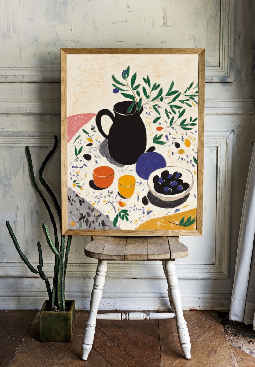 Mediterranean Still Life — Illustration Print. — room view 1