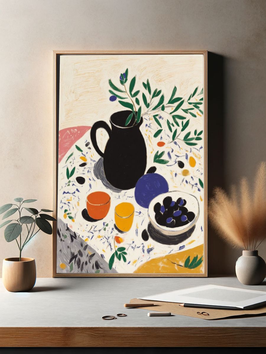 Mediterranean Still Life — Illustration Print. — room view 2