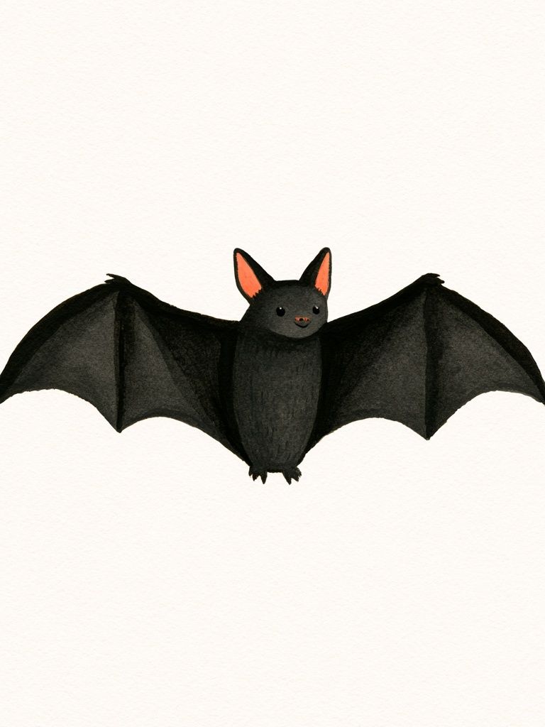 Cute Bat Illustration Poster. poster — illustration art