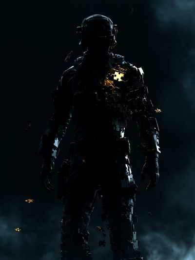 Glowing Cyber Soldier Poster.