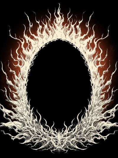 Flame Wreath Abstract Poster.