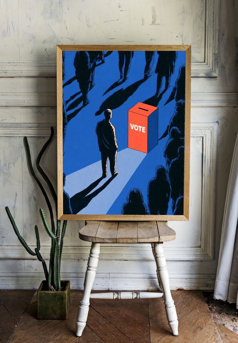 Vote Ballot Box Illustration Poster. room preview