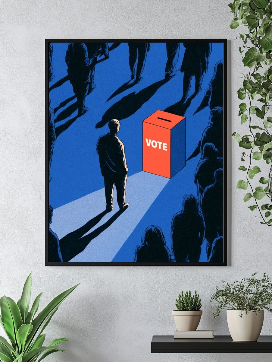 Vote Ballot Box Illustration Poster. — room view 4