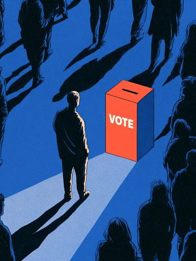 Vote Ballot Box Illustration Poster.