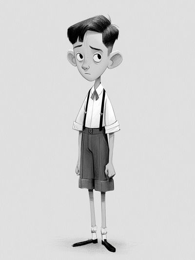 Sad Boy Character Illustration Poster.