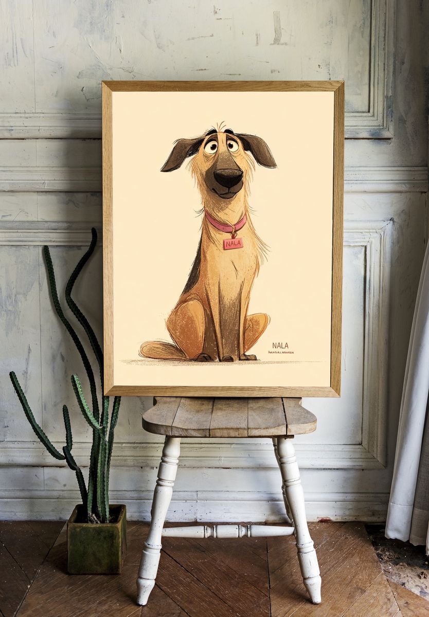 Nala the Dog Illustration Poster. — room view 1