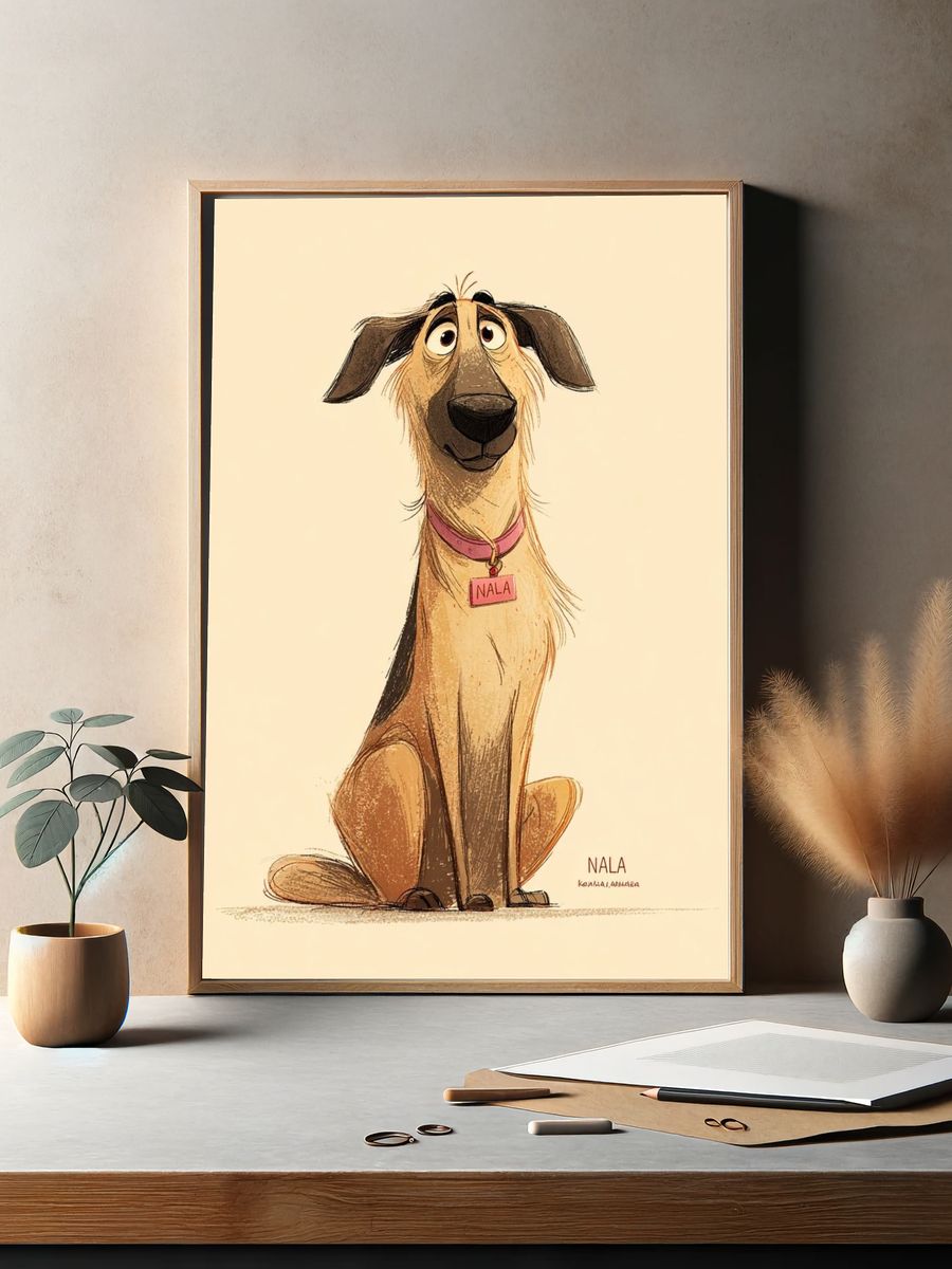 Nala the Dog Illustration Poster. — room view 2
