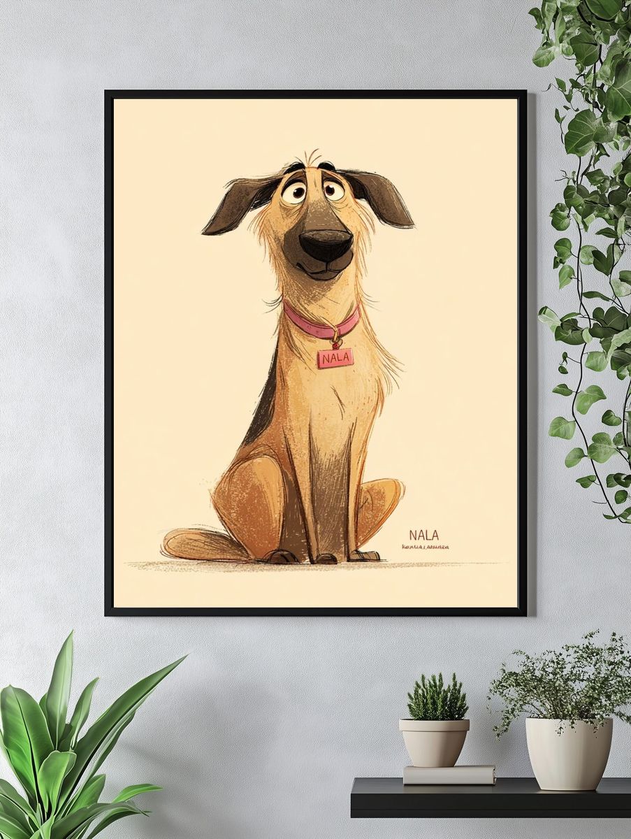 Nala the Dog Illustration Poster. — room view 4