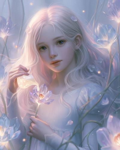 Dreamy Flower Girl Illustration Poster. poster