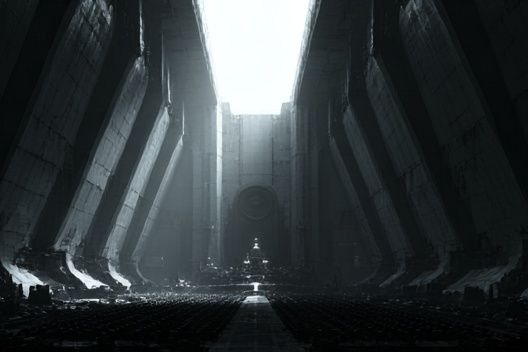 Sci-Fi Monolith Corridor Poster. poster — illustration art