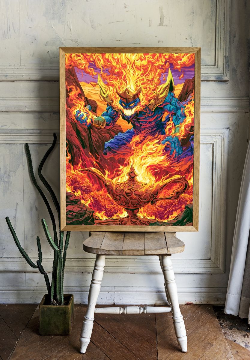Fire Demon Fantasy Poster. room preview