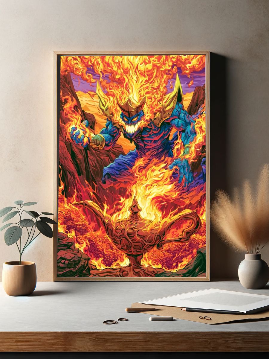 Fire Demon Fantasy Poster. — room view 2