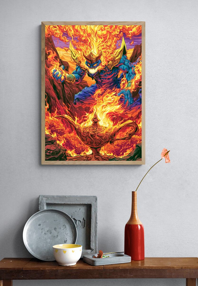 Fire Demon Fantasy Poster. — room view 3