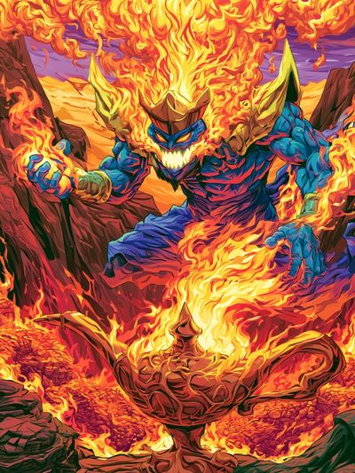 Fire Demon Fantasy Poster.