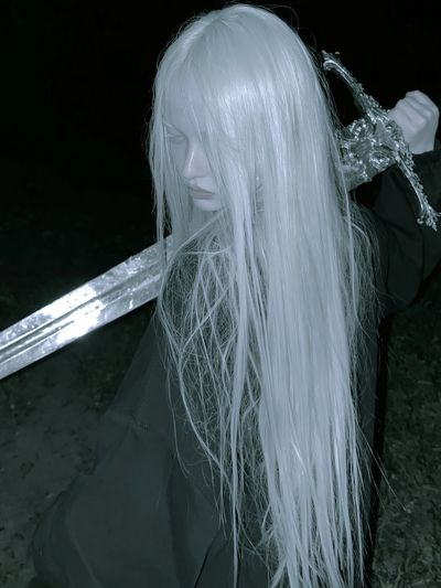 White-Haired Warrior Portrait Print.