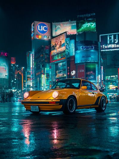 Neon City Porsche Poster.